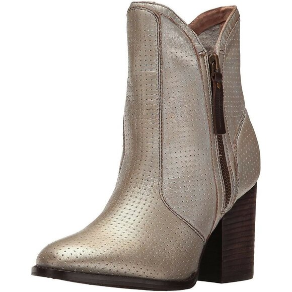Seychelles Around The World Women's 9 M Silver Ankle Booties Suede Zipper Boots - Picture 1 of 7